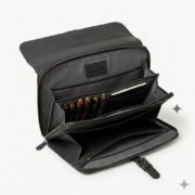 Premium Black Genuine Leather Laptop Sleeves Blackridge Leathers Inner View