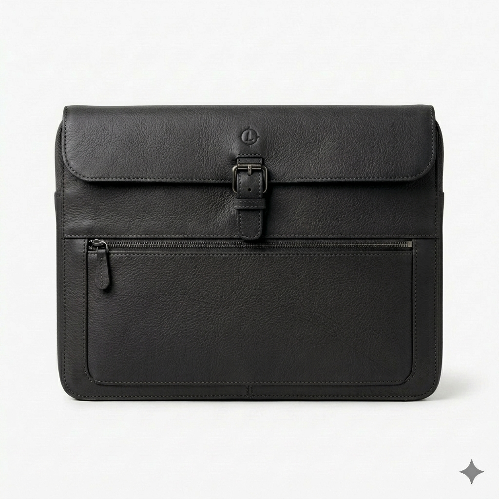 Premium Black Genuine Leather Laptop Sleeves Blackridge Leathers
